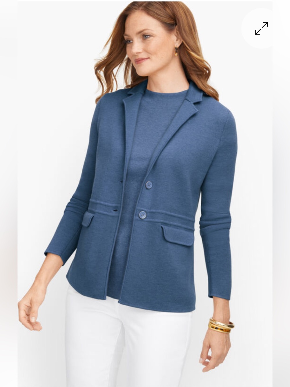Talbots 100% Merino Wool Sweater Blazer Jacket. Size XL.